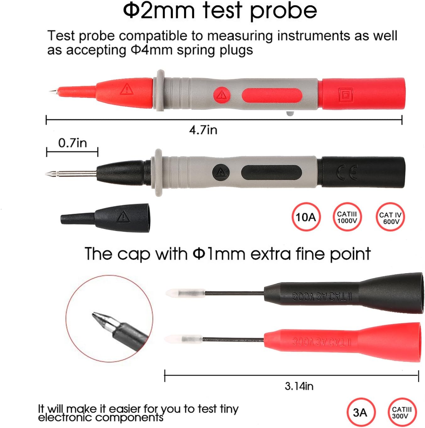Multimeter Test Leads, moonlux 10in1 Electronic Professional Test