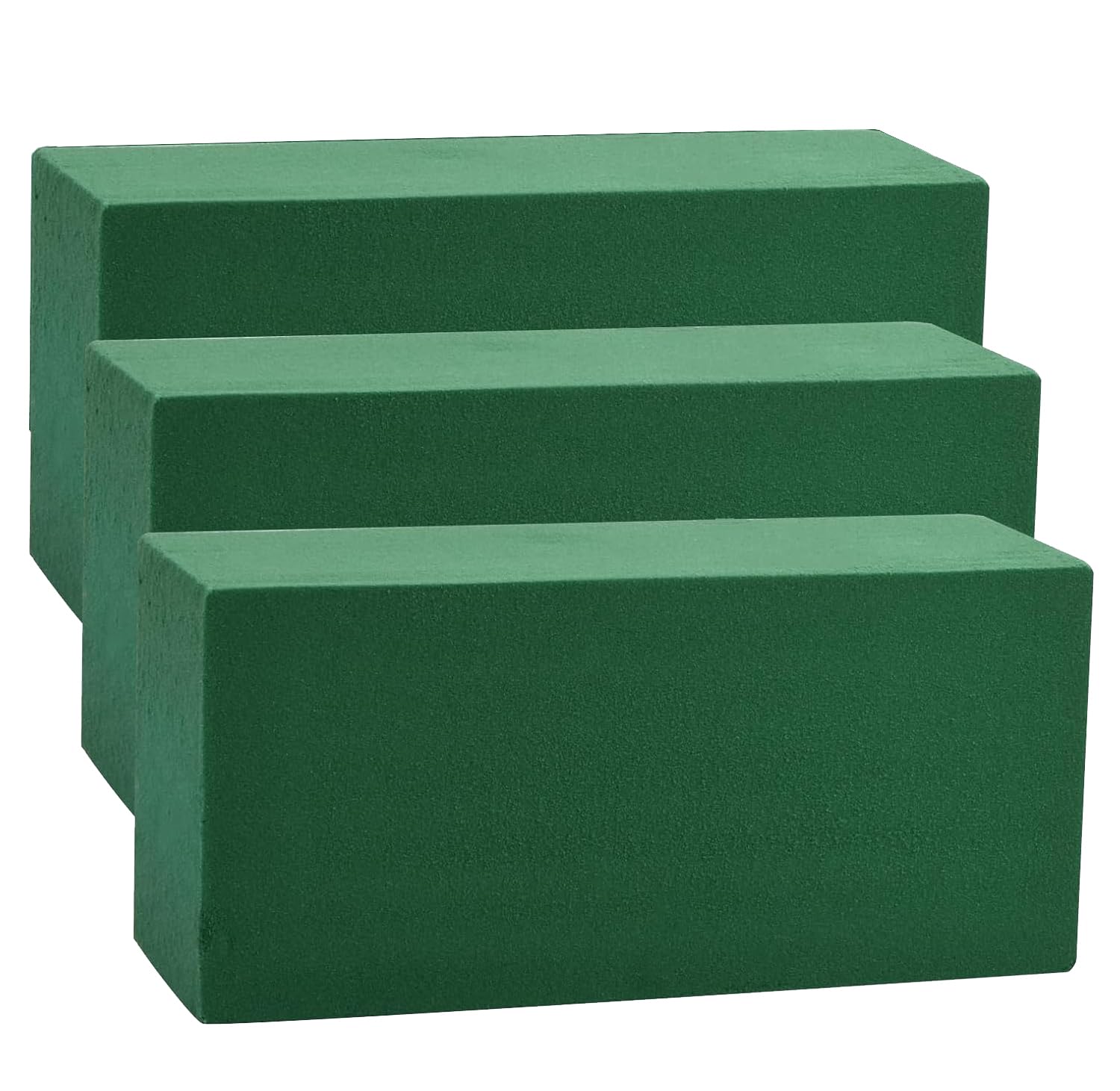 Bhina Set of 3 Floral Wet Foam 22 x 11 x 8 cm Flower Foam Blocks Floral Sponge Brick Wet Foam for Florists, Crafts, Fresh Floral Compositions, Green