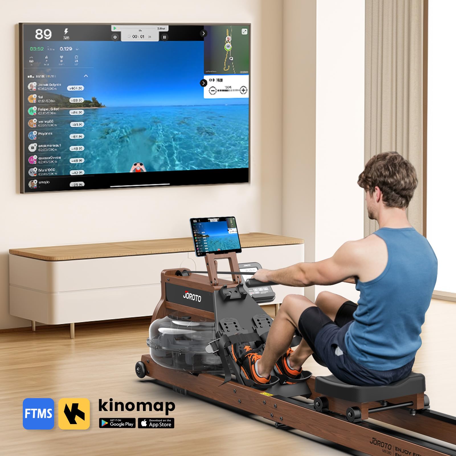 Bluetooth Rowing Sensor Mua JOROTO Rowing Machines for Home Use, Foldable Rower Machine with ...
