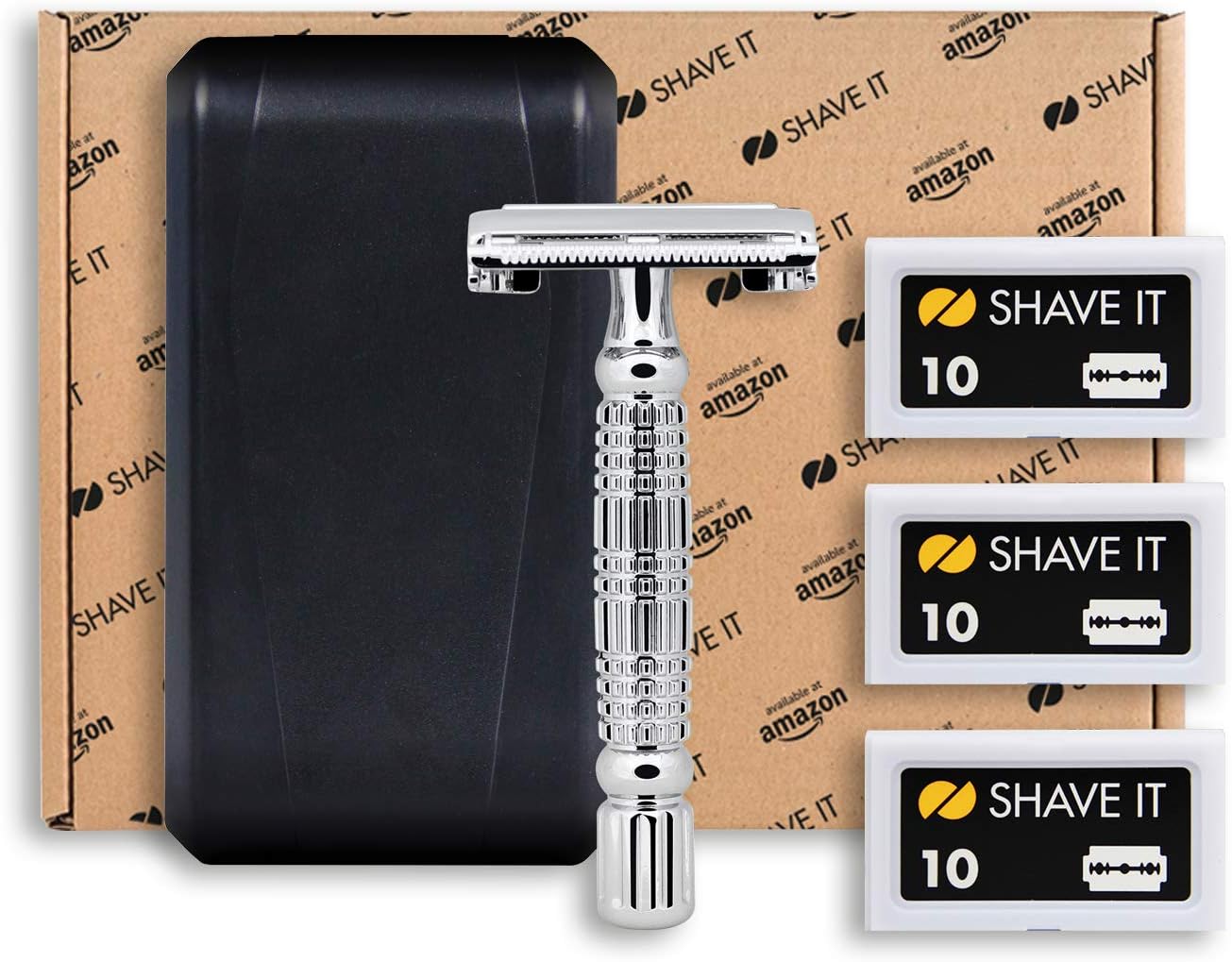 Shave It One Travel Set with Safety Razor, 30 Blades and Travel Case