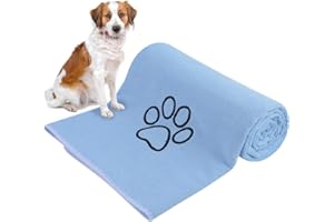 KinHwa Dog Towel Super Absorbent Pet Bath Towel Microfiber Dog Drying Towel for Small, Medium, Large Dogs and Cats 30inch x 50inch Light-Blue