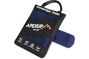 APEXUP Microfiber Travel Towel, Ultra Absorbent Quick Dry Towels, Lightweight Gym Sports Camping Towel for Workout, Yoga, Beach, Shower, Swimming (24"×12", Navy Blue)