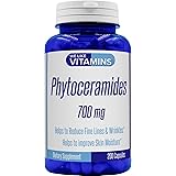 Phytoceramides 700mg - 200 Capsules All Natural Wheat Free and Plant Based - Phytoceramide Supplement - 700 mg per Serving -