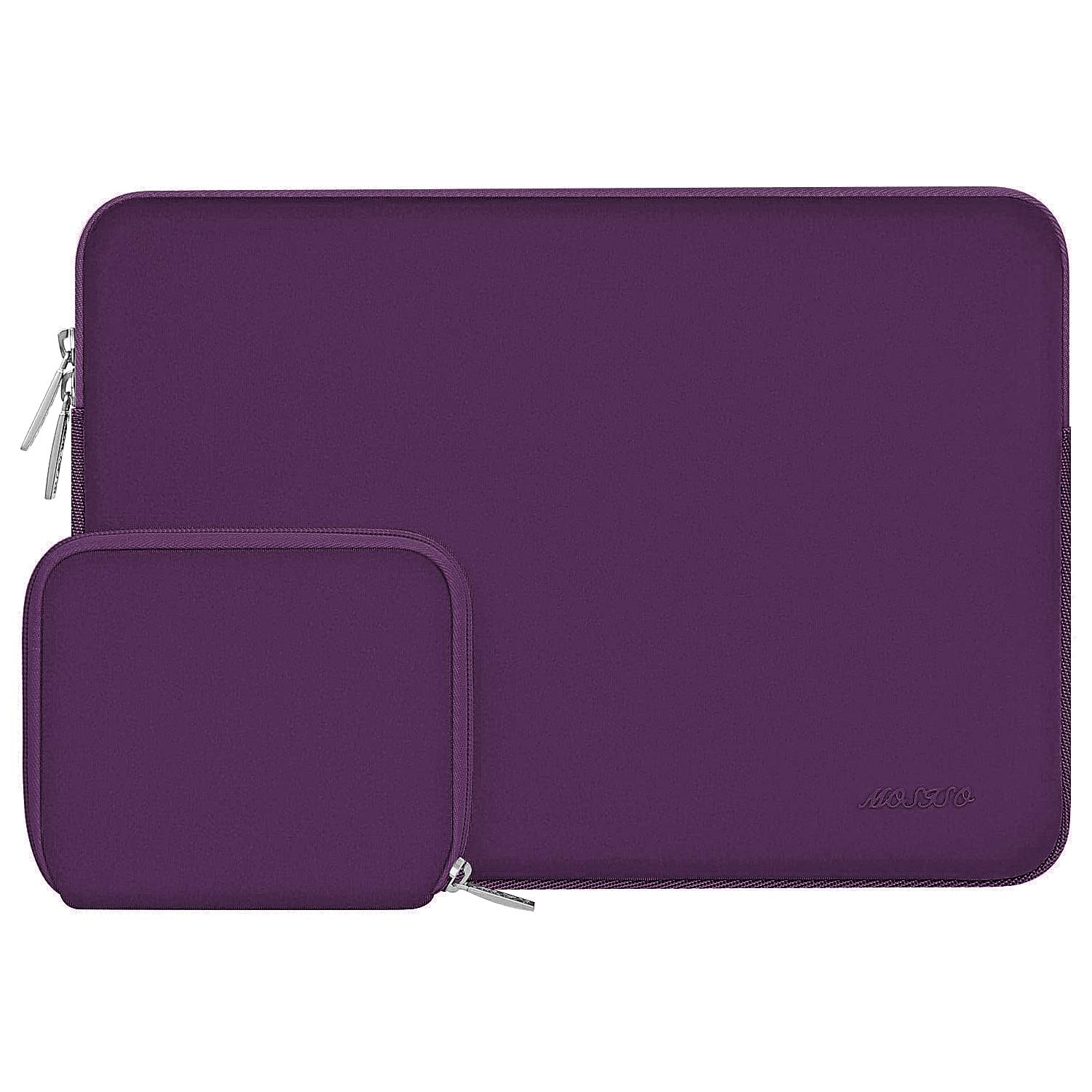MOSISO Laptop Sleeve Compatible with MacBook Air 13 inch M1/A2337 A2179 A1932, MacBook Pro M1/A2338 A2289 A2251 A2159 A1989 A1706 A1708, 12.9 iPad Pro,Neoprene Bag Cover with Small Case, Grape Purple