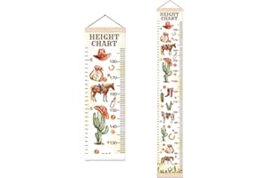 GUAWUBIANG Height Chart for Wall Decor, Cowboy Decor Height Chart for Boys, Height Measurement Chart for Wall Art, Perfect for Toddler Nursery Room Decor Height Wall Chart, Cowboy Style Wall Art Decor