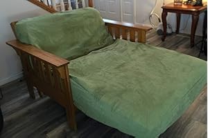 OctoRose Twin Size 39x75x8 inch 3 Side Zipper Classic Soft Micro Suede Futon Cover Slipcover Sofa DayBed Mattress Cover Couch Protector (Cover ONLY) (Light Pastel Green, Twin Size)