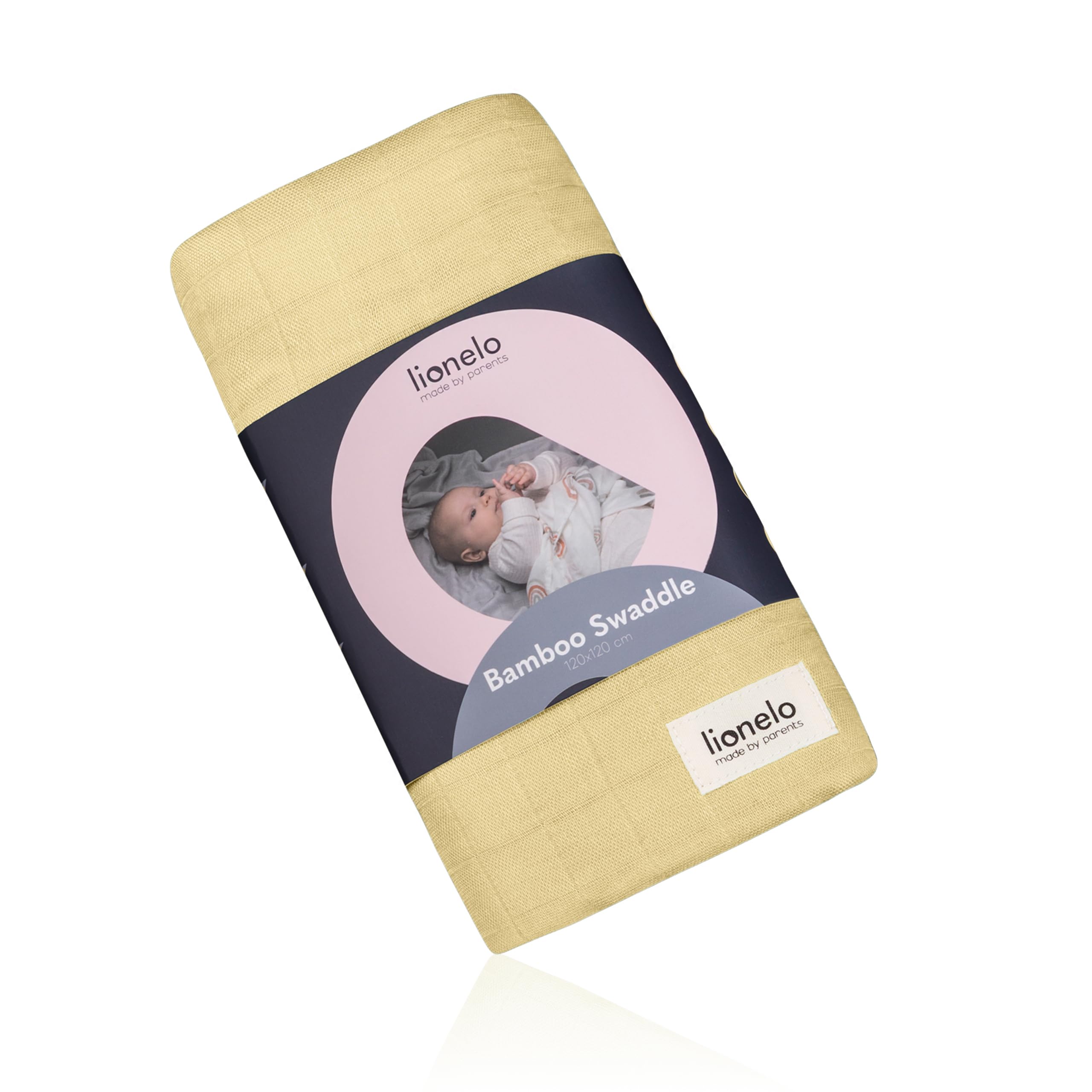 lionelo Bamboo Swaddle Muslin Baby Swaddle Newborn Blanket Made of 100% Natural Bamboo Cotton, Big size 120x120cm Pleasant to the touch, Soft fabric, Absorbs moisture and unpleasant odors