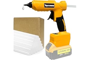 BYCZONE Cordless 100W Hot Glue Gun for Dewalt 20V Battery, Handheld Wireless Power Heavy Duty Hot Glue Gun Full Size Kit with 20pcs Hot Glue Sticks for Home Repair, Arts & Crafts(Battery NOT Include)