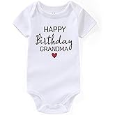 Happy Birthday Grandma Baby Outfit Grandmas Boy Baby Clothes Unisex Baby Clothes Baby Bodysuits White