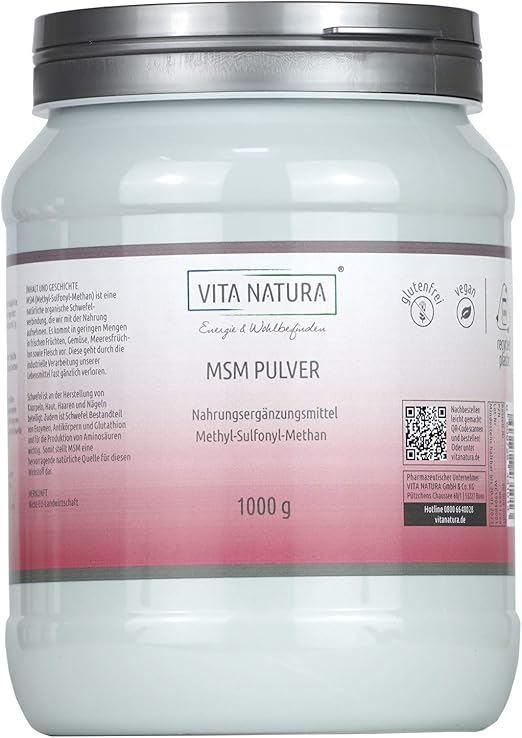 Vita Natura reines MSM Pulver (Methylsulfonylmethan) in Dose 1000g: Amazon.de: Drogerie ...