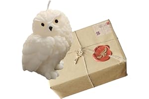 Magical Snowy Owl Hand-Poured Candle - Wizard School Inspired Decor - Enchanted Owl Post Messenger Figurine for Book Lovers &