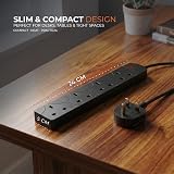 Wolf Power 4 Way Extension Lead 2m UK Plug Wall Mountable Black view 2