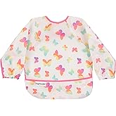 Tiny Twinkle Long Sleeve Bib for Babies & Toddlers | Waterproof Smock Bib for Eating | Machine Washable & Mess-Proof Feeding Essentials | Newborn Shower Gift (Butterflies, 6–24M)