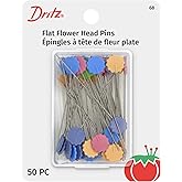 Dritz 68 Flat Head Pins, Flower, 2-Inch (50-Count)