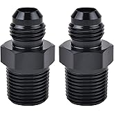 EVIL ENERGY 6AN Male Flare to 3/8" NPT Pipe Fitting Adapter Aluminum Straight Black 2PCS