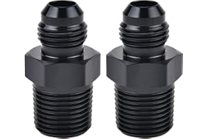 EVIL ENERGY 6AN Male Flare to 3/8" NPT Pipe Fitting Adapter Aluminum Straight Black 2PCS