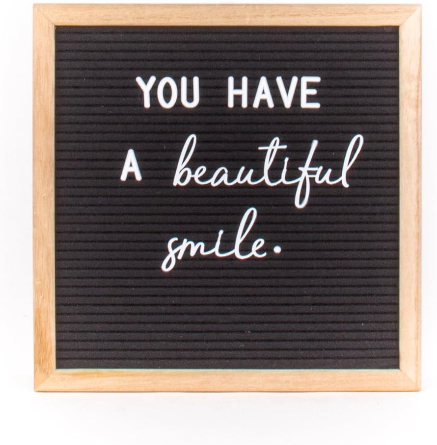 Helio Ferretti Felt Letter Board Black Square Personalised with Words in Italics 30 x 30 cm