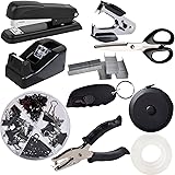 ChezMax Black Desk Accessory Kit Includes Stapler