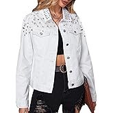 Kedera Jean Jacket Women Trendy 2025 Embellished Button Down Vintage Western Trucker Jacket Spring Coat Outfits
