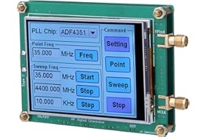 ADF4351 RF Signal Generator with Touch Screen 35MHz-4.4GHz Frequency Sweep & PC Control SMA Female Output for Lab Testing and