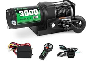 STIMULATER ATV Winch 12V Electric Winch Winch with Synthetic Rope with Wireless Remote Control and Manual Switch with Rebate 