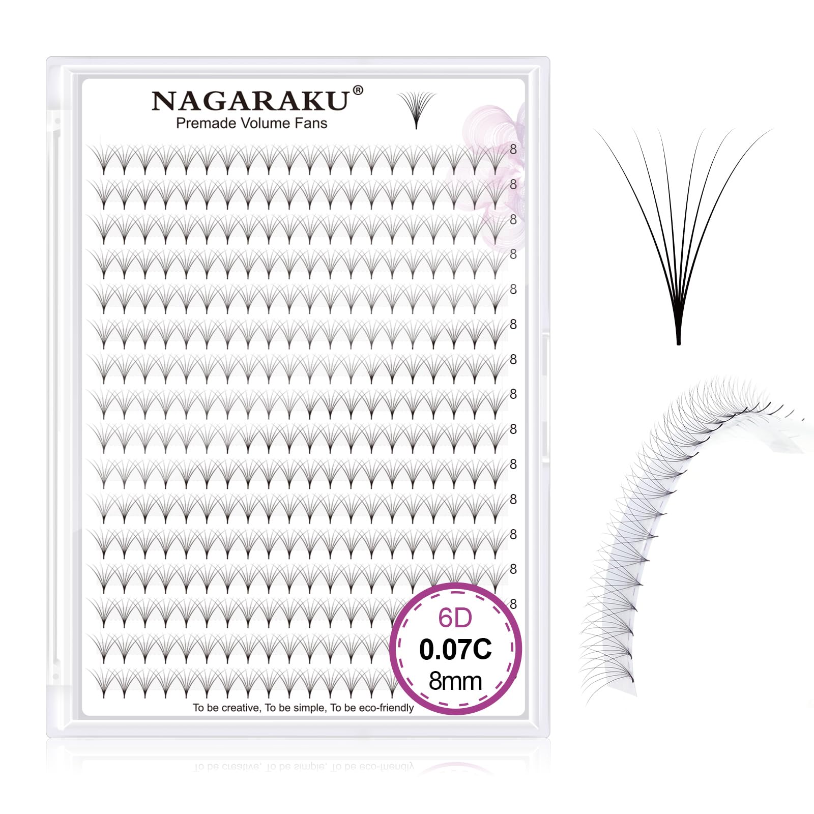 NAGARAKU Premade Fans Eyelash Extensions 320 Fans