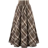 Scarlet Darkness Victorian Skirts for Women Plaid Maxi High Waist Long Skirt