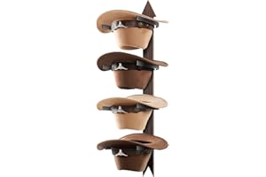 Cinati Cowboy Hat Rack Wall Mount - Wooden Western Rustic Metal Hanger With Arrow Sign Board - Holds up to 4 Hats, Fedora, Sun Hats (1 Pack)