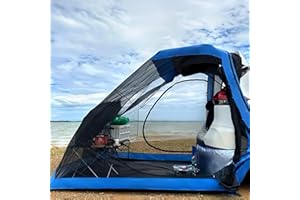 SUV car tent,SUV tents for camping+ Rainfly,Super easy and quick setup，The floor space of The is 6' x 6.5', Universal tailgat