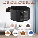 Lafecuw Hat Box 17'' Diameter Stackable Organizer Bag Dustproof Lid Black view 7