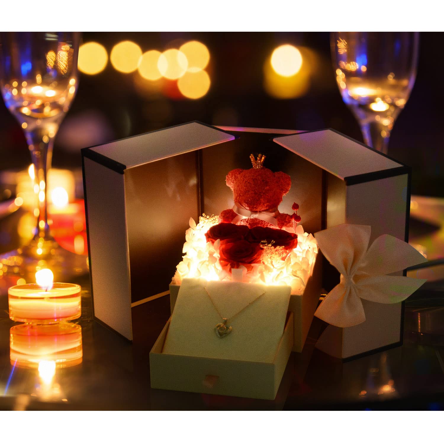 Moss Bear with Necklace