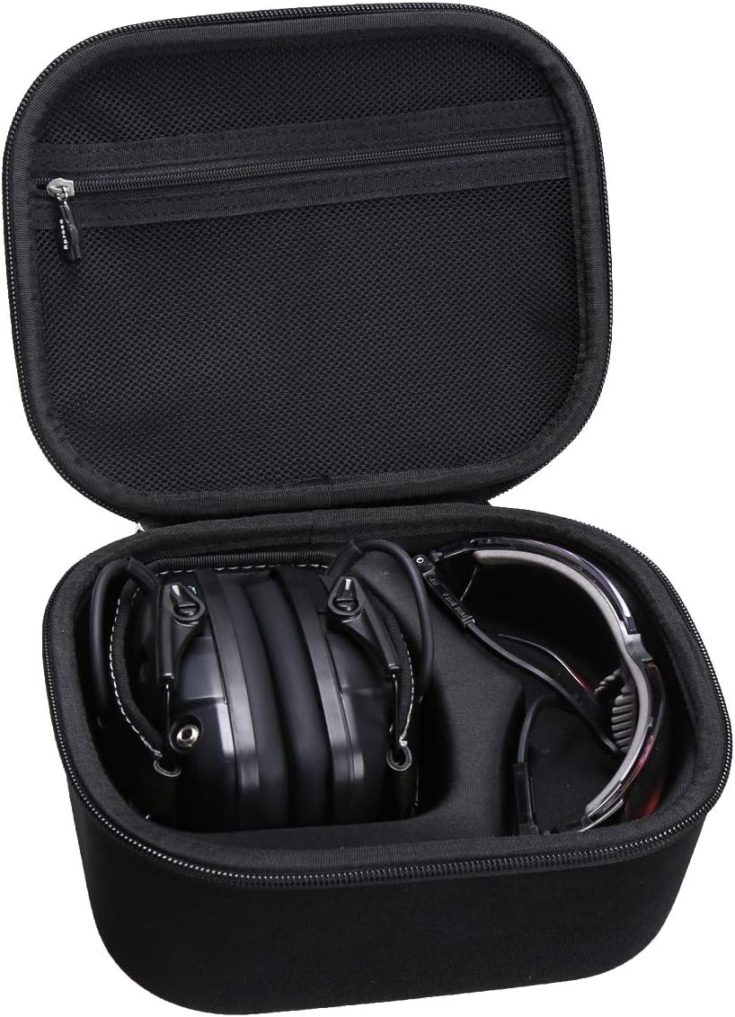 Aproca Hard Storage Travel Case Compatible with Howard Leight by Honeywell Impact Sport Sound Amplification Electronic Shooting Earmuff and Genesis Sharp-Shooter Safety Eyewear Glasses(black): Electronics