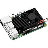 GeeekPi Fan Heasink Raspberry Pi 4, Pi Aluminum Heatsink Cooling Kit for Raspberry Pi 4B/3B/3B+ (B Plus)