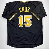 Facsimile Autographed Oneil Cruz Pittsburgh Black Reprint Laser Auto Baseball Jersey Size Men's XL