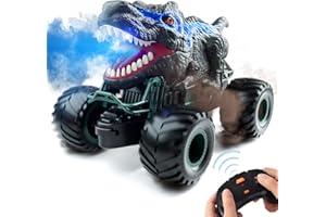Bennol 2.4GHz Dinosaur Remote Control Cars Toys for Kids Boys 4-7 5-7 8-12, RC Dinosaur Car Toys with Light, Sound, Spray, Indoor Outdoor Toys Gifts for 3 4 5 6 Year Old Boys, RC Car Toys for Boy