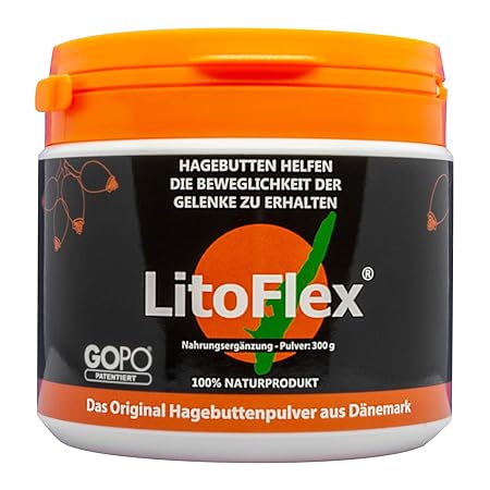 LITOFLEX HAGEBUTTE GOPO Pulver 300 g - Hagebuttenpulver für bewegliche Gelenke