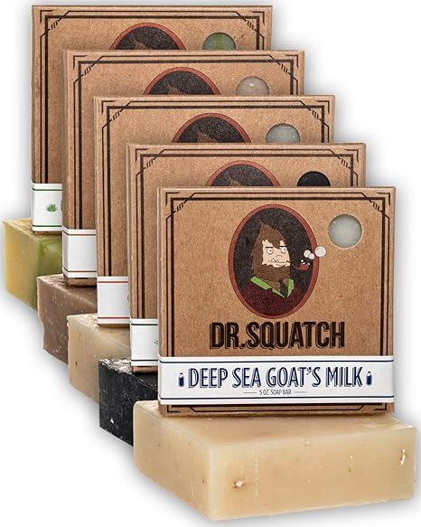 Dr Squatch Men S Soap Sampler Pack 5 Bars Cool Fresh Aloe Gold Moss Pine Tar Cedar Citrus Deep Sea Goat S Milk Bars Natural Manly Scented Organic Soap For Men 5