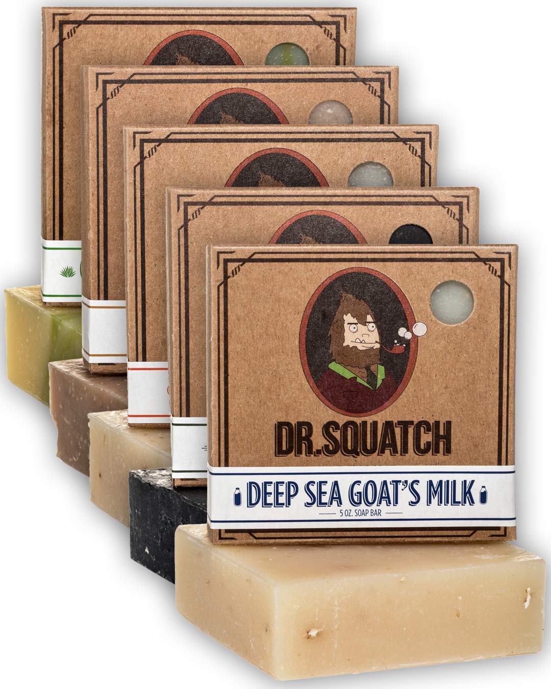 Dr. Squatch Men's Soap Sampler Pack (3 Bars) – Pine Tar, Cedar Citrus, Spearmint Basil Bars – Natural Manly Scented Organic Soap for Men (3 Bar Bundle Set): Beauty