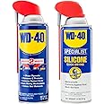 WD-40 Multi-Use Product & Specialist Silicone Lubricant Combo Pack, Smart Straw Sprays 2 Ways, Original Formula 12oz & Water-Resistant Silicone 11oz (Pack of 2)
