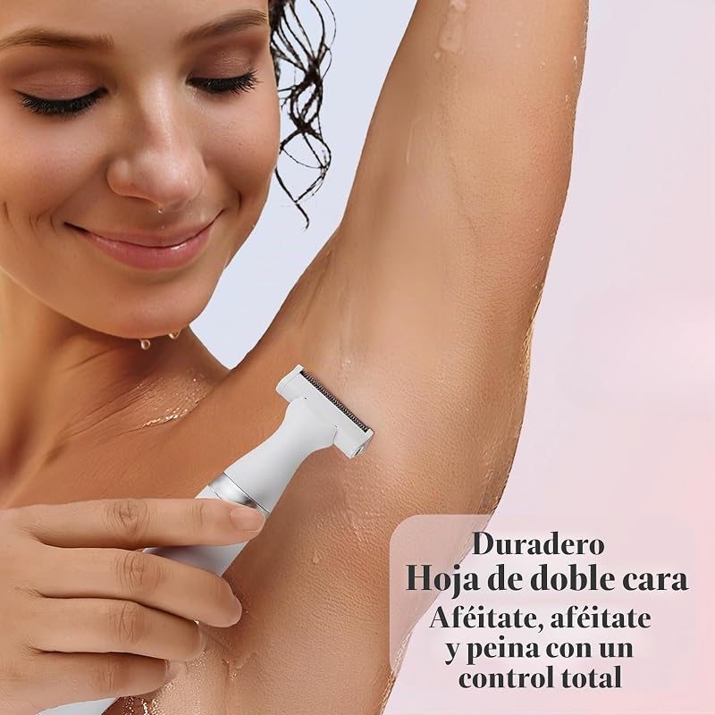 Afeitadora eléctrica para mujer, afeitadora portátil 3 en 1 para mujer, afeitadora corporal, de bikini y facial, afeitadora inalámbrica, depiladora facial, QR-8003