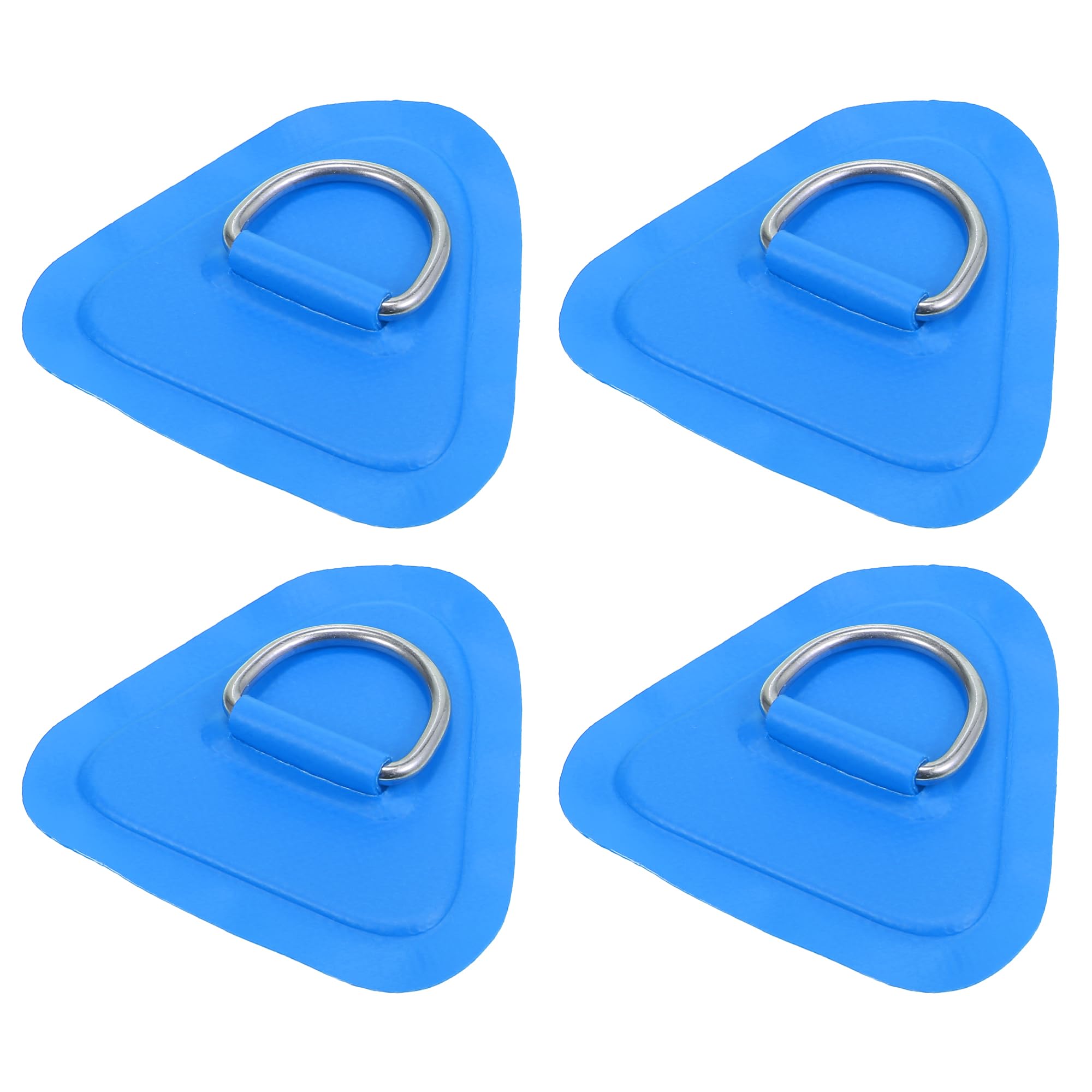 X AUTOHAUX 4pcs D Ring Patch PVC Stainless Steel Triangle Shape Blue for Kayak