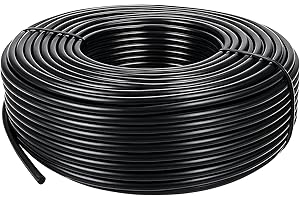 LIMBEUUU 200 ft. 1/4 Drip Irrigation Tubing, Black Distribution Tubing for Drip-Irrigation-System, Polyethylene Drip Line, Drip-Irrigation Hose Tube for Quick-Connect Drip-Irrigation Emitters