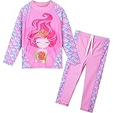 TFJH E Girls Long Sleeve Swimsuit Two Piece Swimwear 3-12 Years UPF 50+ Sunsuits