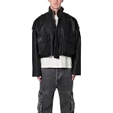 mnml Men's Mnml Men's Pu Cropped M65 Jacket