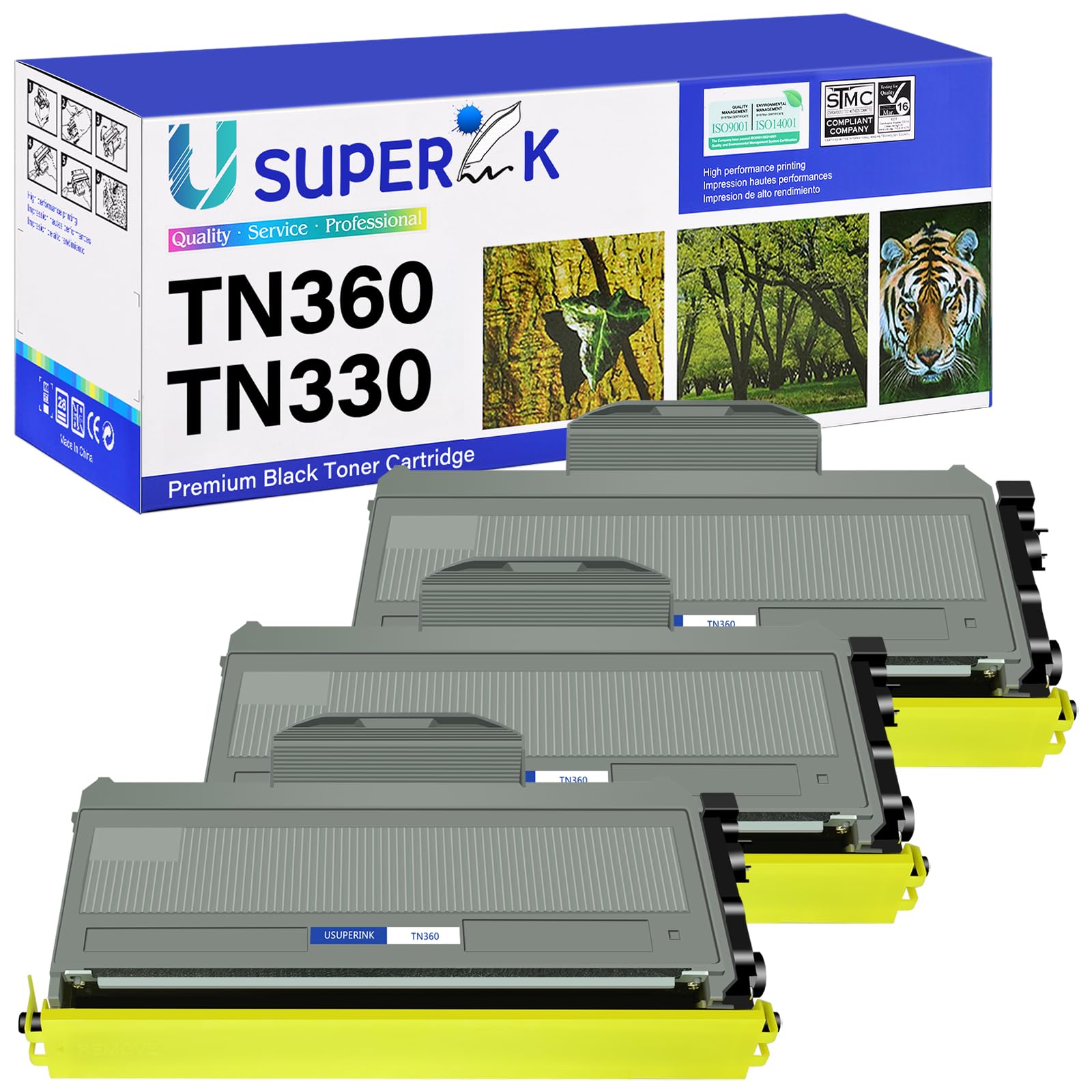 USUPERINK 3 Pack High Yield Compatible Black Toner