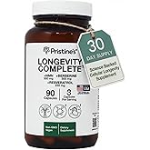 PRISTINE'S Longevity Complete Anti Aging NMN Complex - Advanced Cellular Support - NMN 500mg, Berberine 500mg, Resveratrol 250mg, Healthy Aging, Autophagy & NAD+ Support