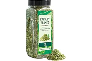 Soeos Parsley Flakes, 2.1 oz (60g), Dried Parsley Leaves, Fresh Flavor and Aroma, Perfect for Seasoning, Garnishing, and Cooking