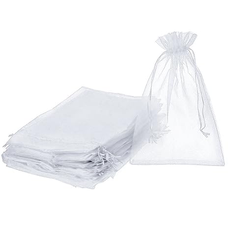 50 Packung Organza Geschenk Tuten 7 9 X 11 8 Zoll Kordelzug Schmuck Sussigkeiten Beutel Fur Hochzeit Geburtstag Party Favor Weihnachtsgeschenk Verpackung Weiss Geschenkverpackungen Geschenktaschen