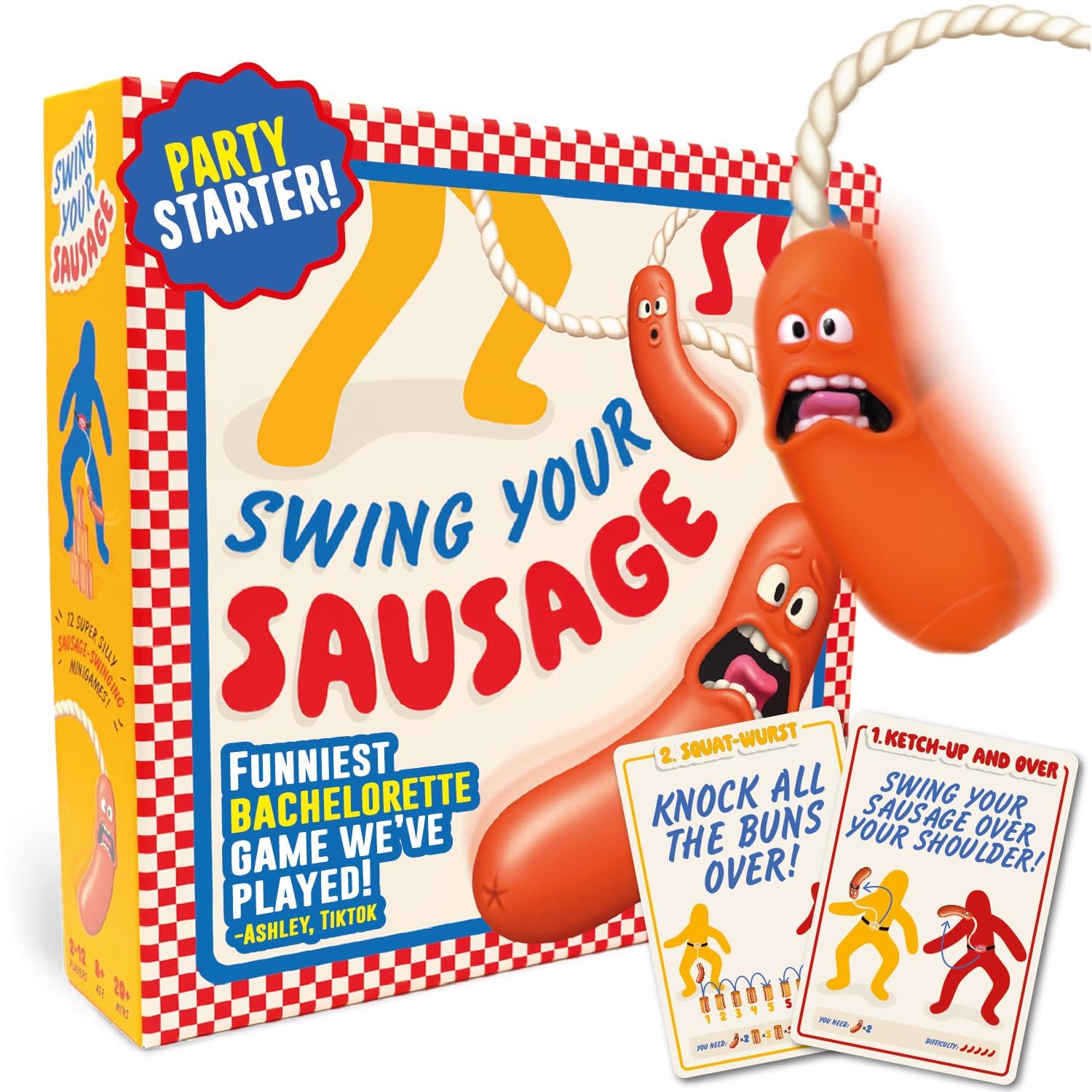 Swing Your Sausage - Fun Adult Party Games for Groups - Board Games for Adults and Kids - Indoor or Garden Games for Family Gatherings and Birthdays - Festival, Christmas, and Family Game Night