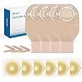 22pcs Ostomy Supplies Colostomy Bags, 2 Piece Colostomy Bags, 25-70 mm Cut-to-Fit Drainable Ostomy Pouch with Clamp Closure for Ileostomy Stoma Care (16 x Ostomy Bags+ 6 x Barriers+3 x Clamps)